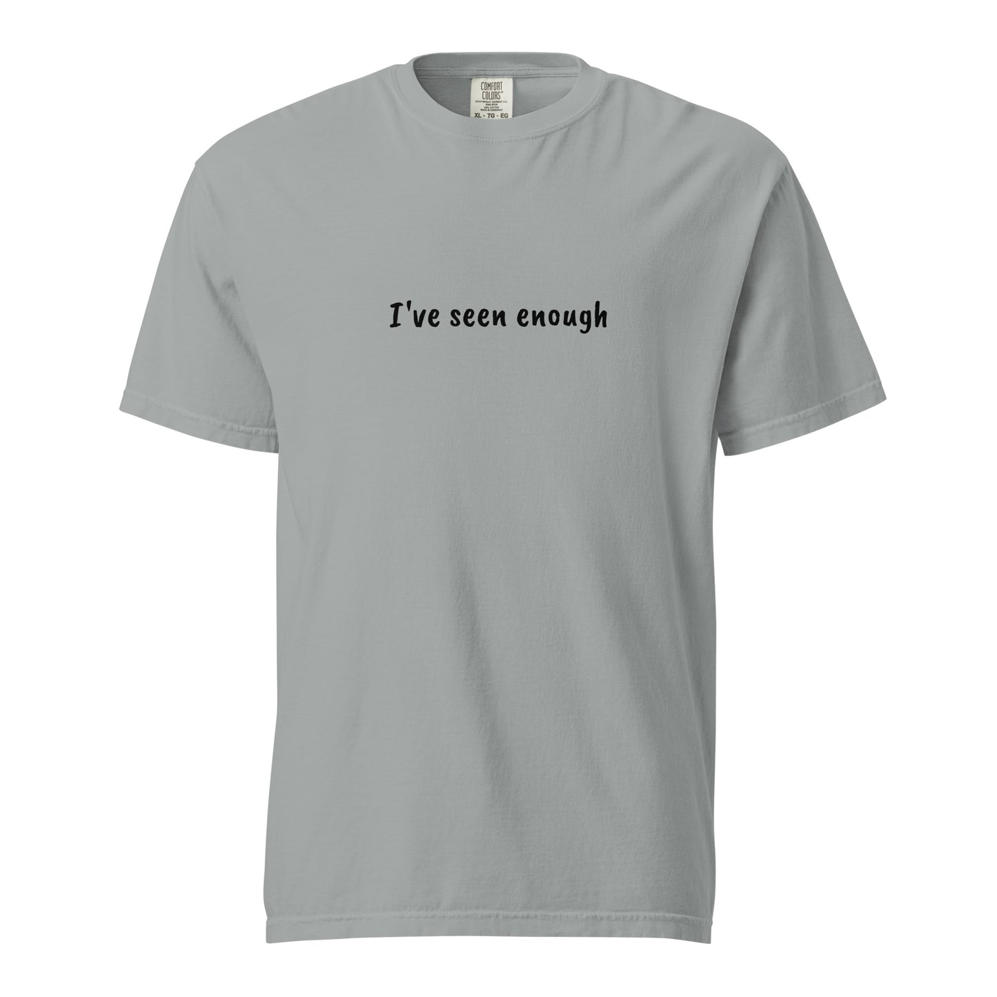 Unisex garment-dyed heavyweight T-shirt from wayward.biz in granite color, front view showing soft fabric and classic fit.