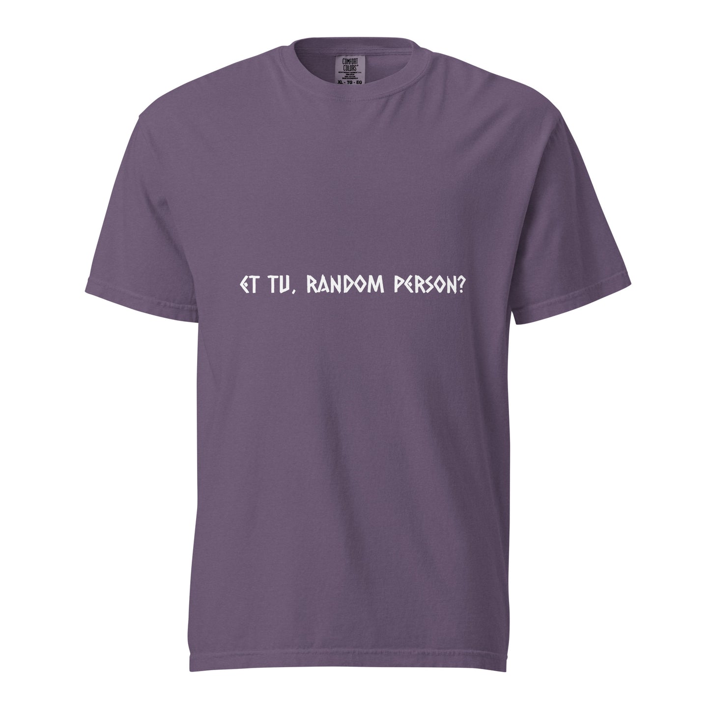 Unisex garment-dyed heavyweight T-shirt in dark grape color, featuring a front view with a relaxed fit and soft fabric texture.