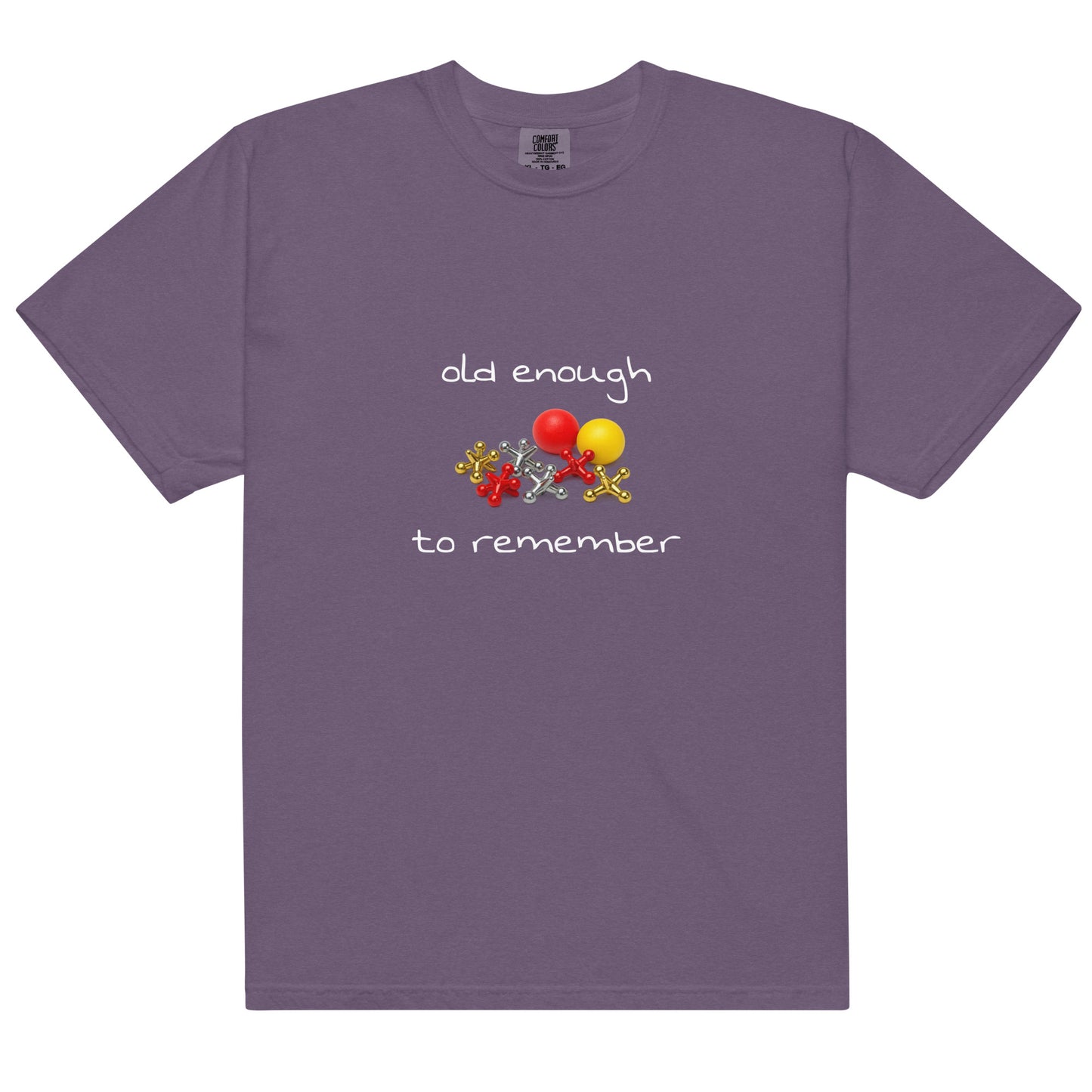 Unisex heavyweight T-shirt by wayward.biz, garment-dyed in grape color with front design, perfect for casual wear.