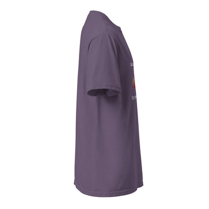 Unisex garment-dyed heavyweight Jacks T-shirt in grape color from wayward.biz, featuring a comfortable fit and casual style.