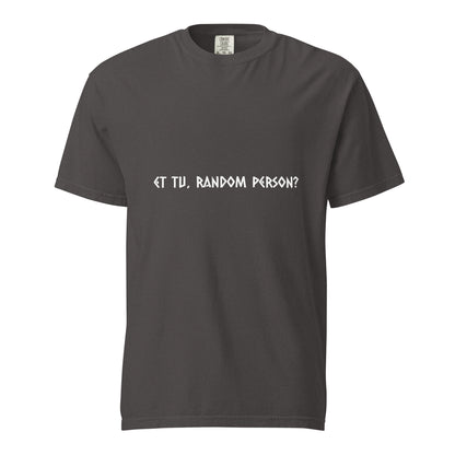 Unisex garment-dyed heavyweight dark T-shirt by wayward.biz with a front graphic design, casual and comfortable fit.