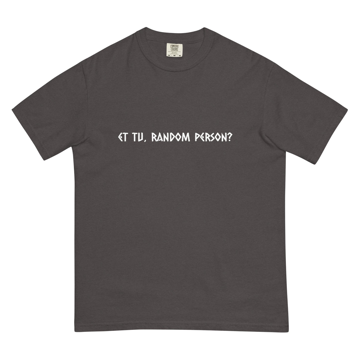 Unisex garment-dyed heavyweight T-shirt in dark graphite color, featuring a casual fit and soft fabric from wayward.biz.