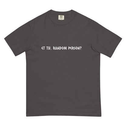 Unisex garment-dyed heavyweight T-shirt in dark graphite color, featuring a casual fit and soft fabric from wayward.biz.