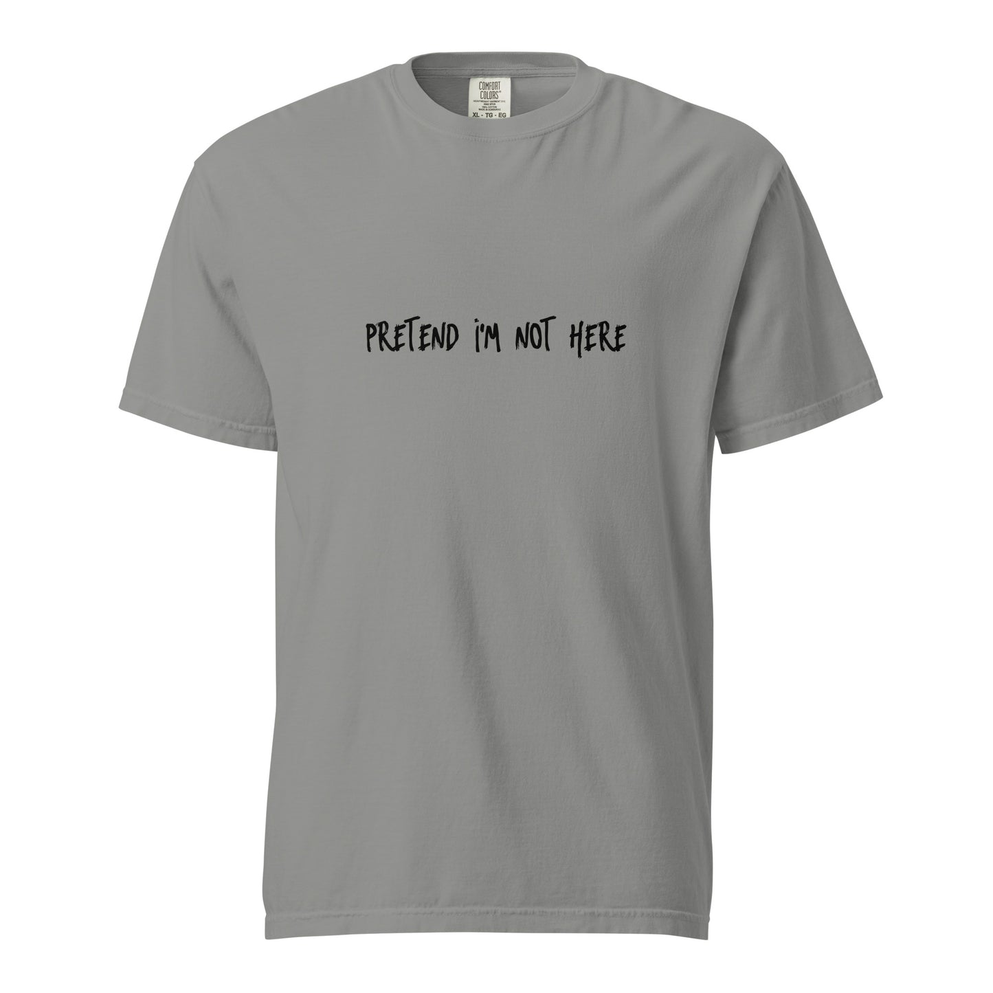 Unisex grey garment-dyed heavyweight T-shirt by wayward.biz, front view showing soft fabric and classic fit.