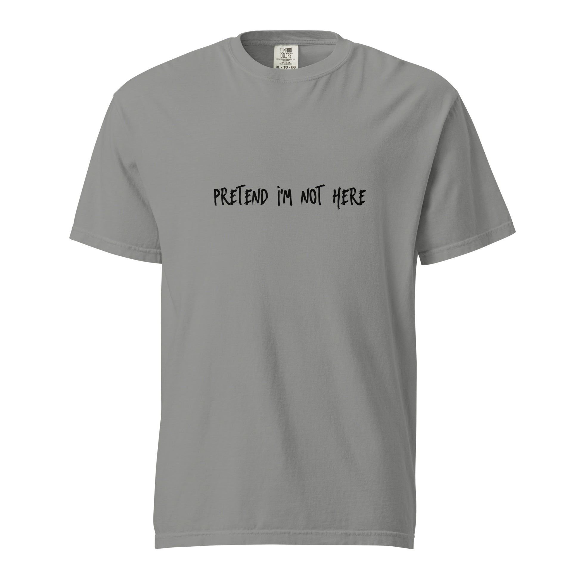 Unisex grey garment-dyed heavyweight T-shirt by wayward.biz, front view showing soft fabric and classic fit.
