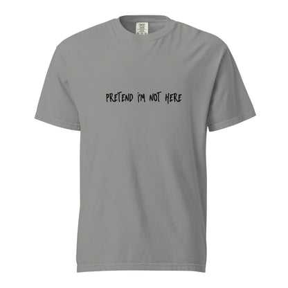 Unisex grey garment-dyed heavyweight T-shirt by wayward.biz, front view showing soft fabric and classic fit.