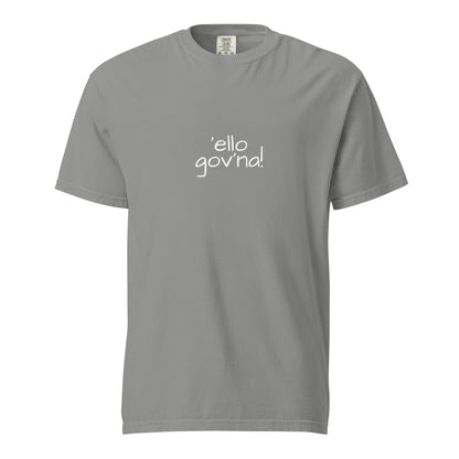 Unisex grey garment-dyed heavyweight T-shirt by wayward.biz, front view showing soft fabric and classic fit.