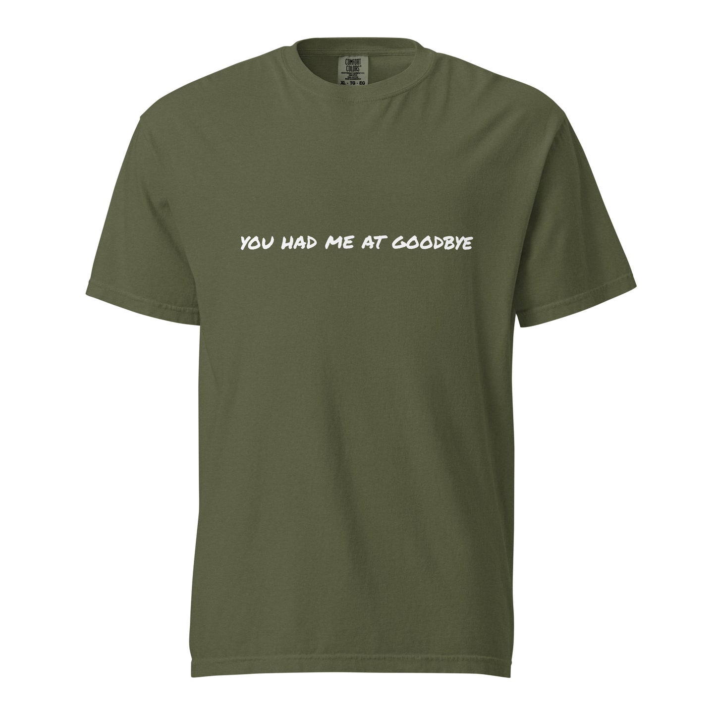 Unisex garment-dyed heavyweight hemp T-shirt by wayward.biz, front view showing natural fabric texture and classic fit.