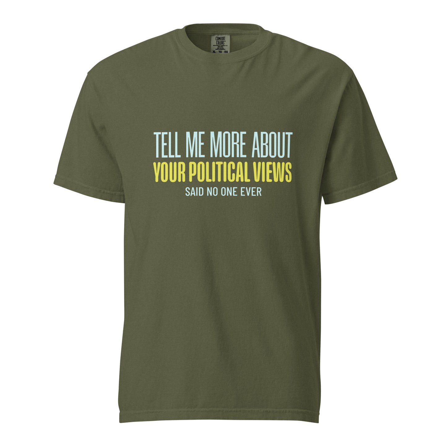Unisex garment-dyed heavyweight hemp T-shirt by wayward.biz with front graphic design, casual fit, and durable fabric.
