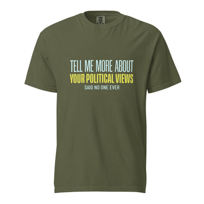 Unisex garment-dyed heavyweight hemp T-shirt by wayward.biz with front graphic design, casual fit, and durable fabric.
