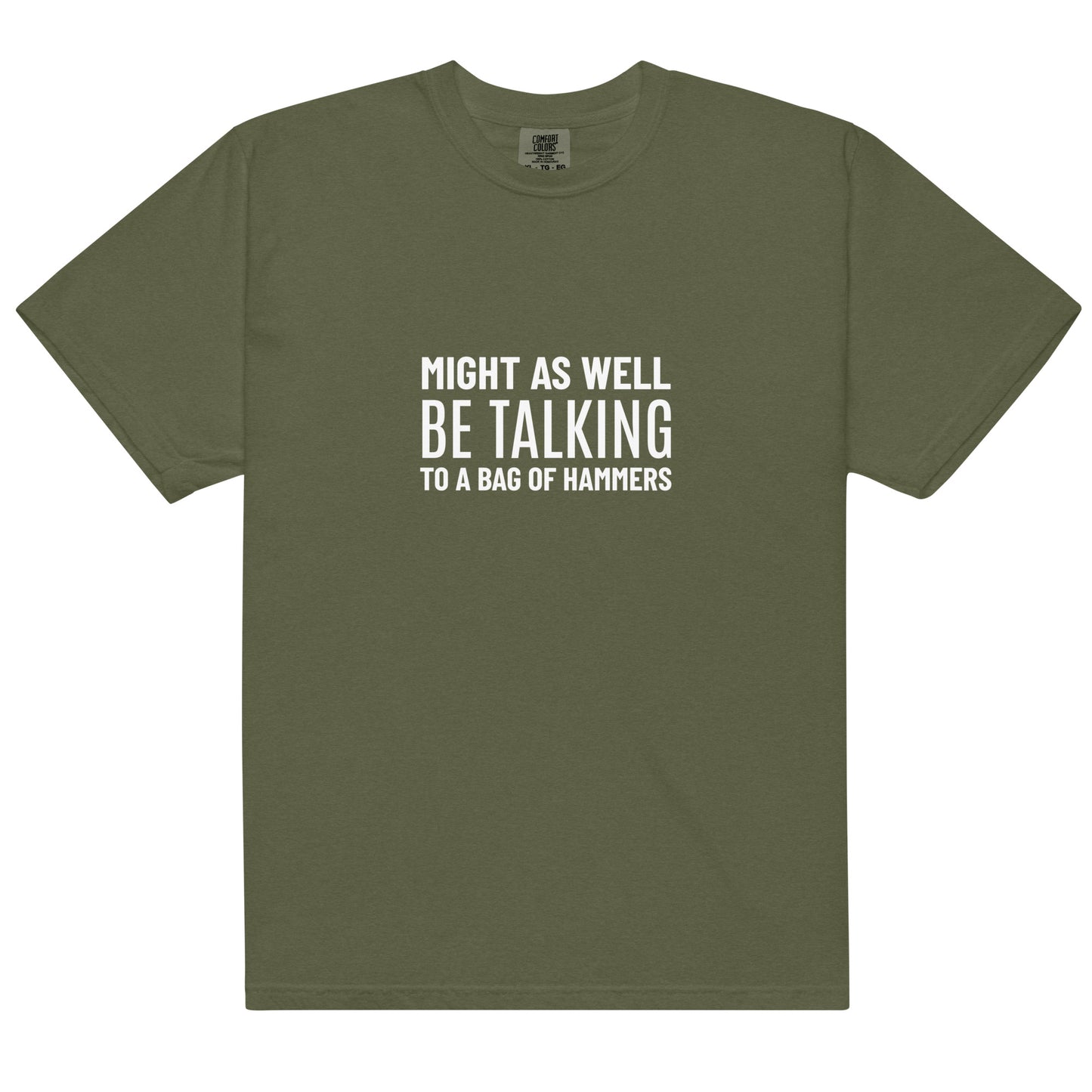 Unisex garment-dyed heavyweight hemp T-shirt by wayward.biz with a front graphic design, casual and durable fashion style.