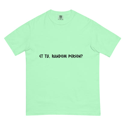 Unisex garment-dyed heavyweight T-shirt in Island Reef color by wayward.biz, front view showing soft fabric and casual fit.