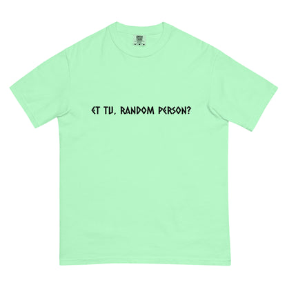 Unisex garment-dyed heavyweight T-shirt in light island reef color from wayward.biz, front view showing soft fabric and relaxed fit.