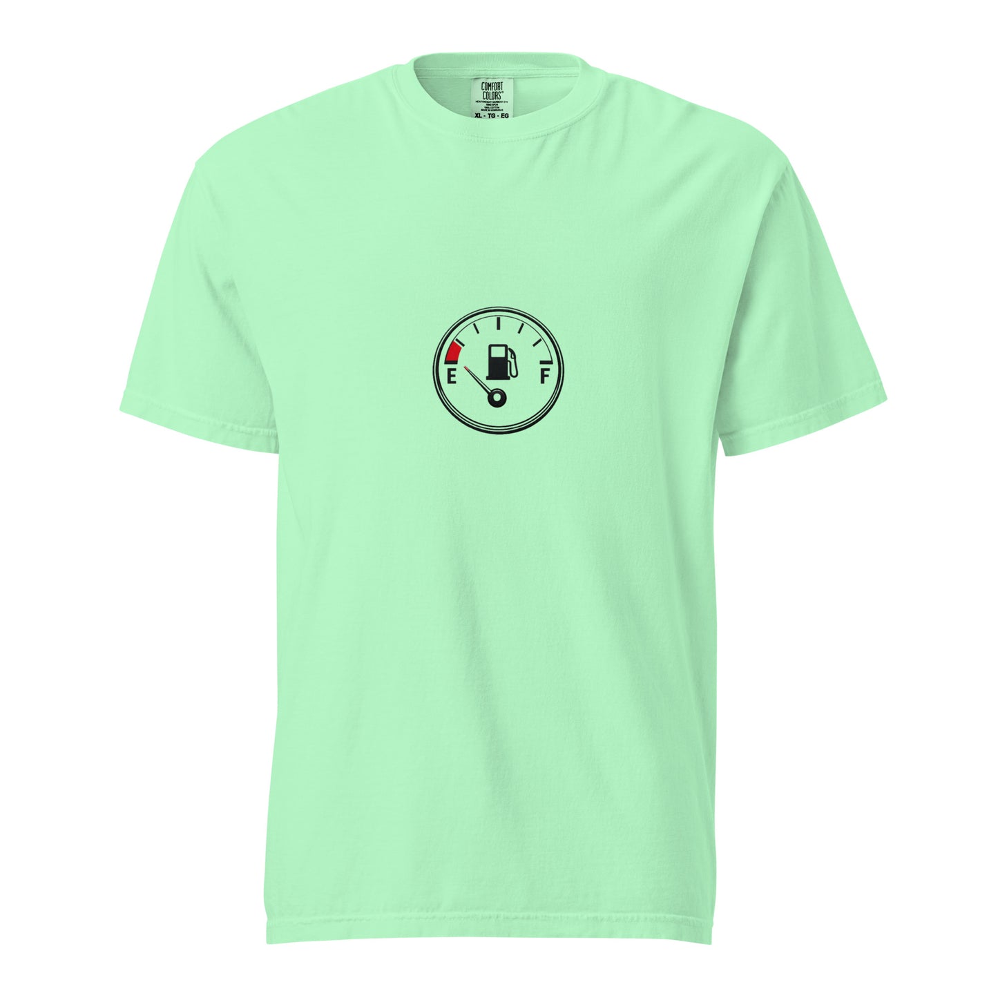 Unisex garment-dyed heavyweight T-shirt in island reef color, featuring a front design, by wayward.biz.
