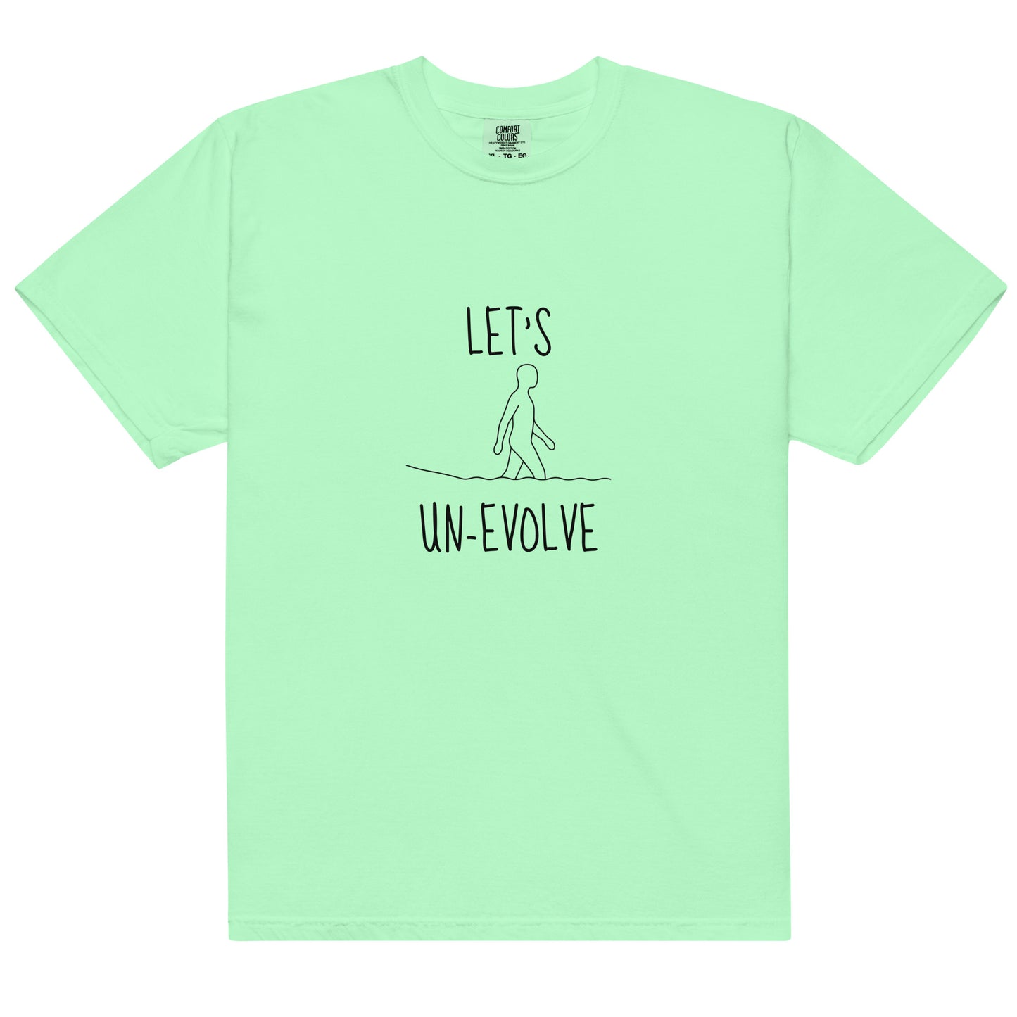 Unisex garment-dyed heavyweight T-shirt in island reef color, featuring a front view, from Wayward.biz.