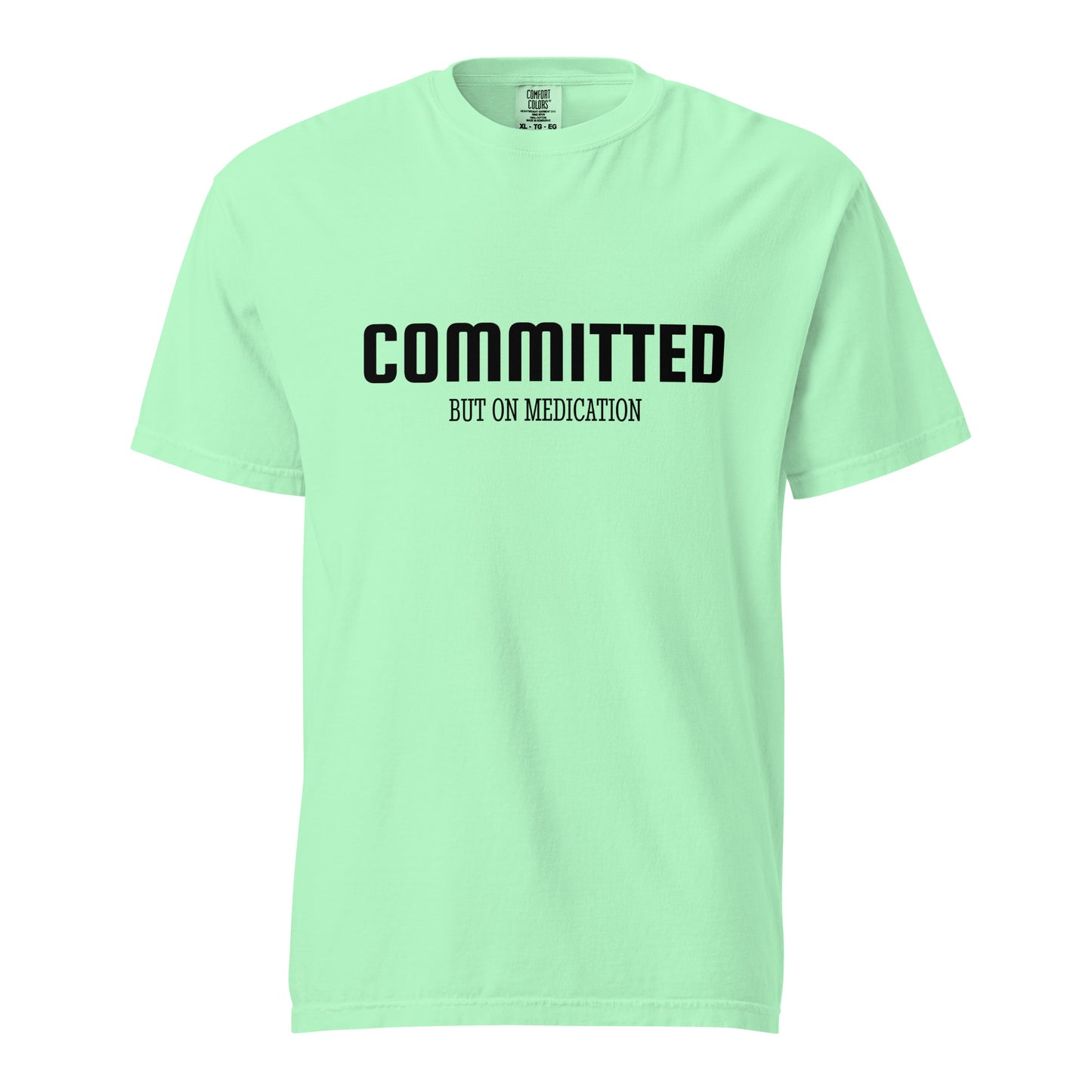 Unisex garment-dyed heavyweight T-shirt by Wayward.biz in island reef color, front view showing soft fabric and casual fit.