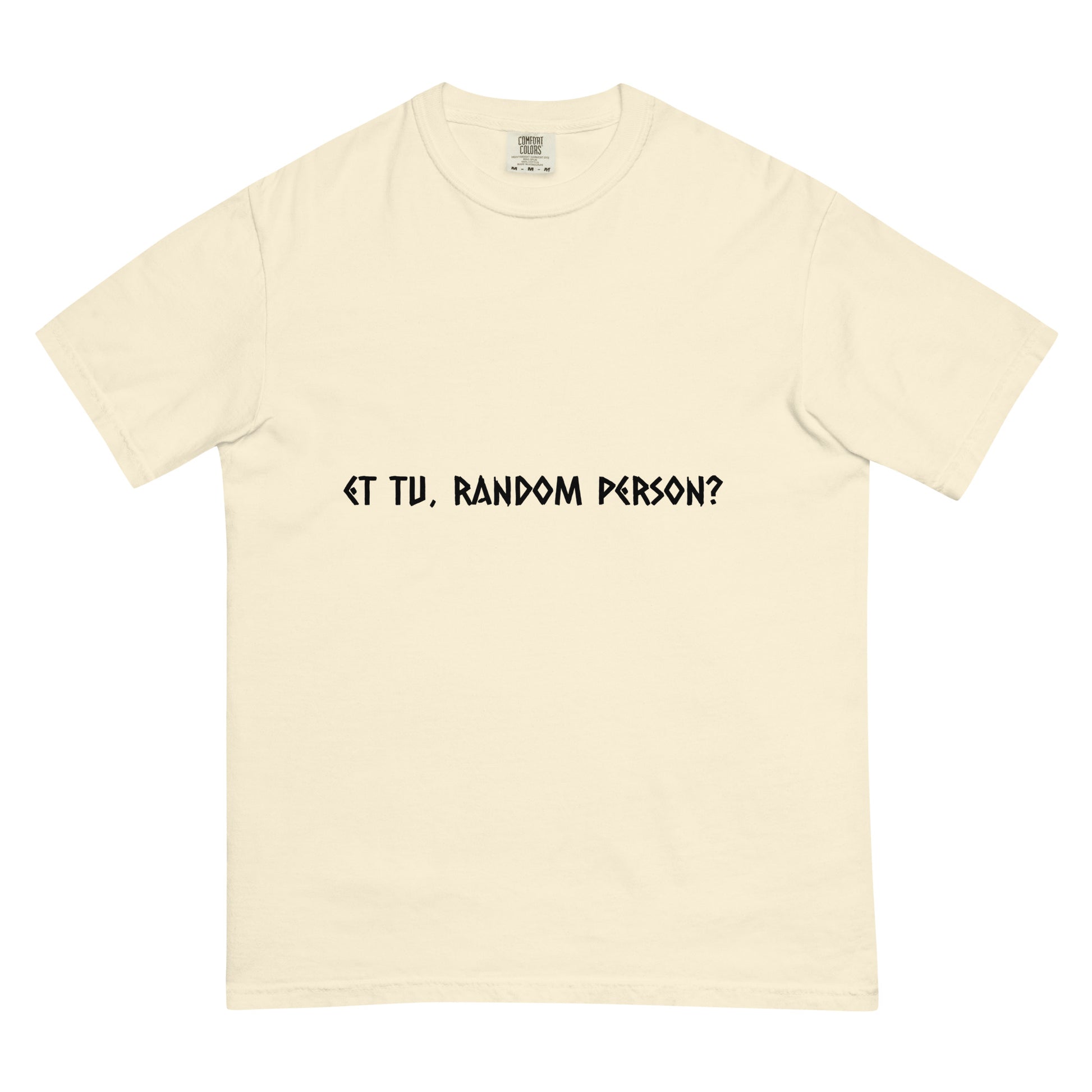 Unisex garment-dyed heavyweight ivory T-shirt from wayward.biz, featuring a casual fit and soft fabric front view.