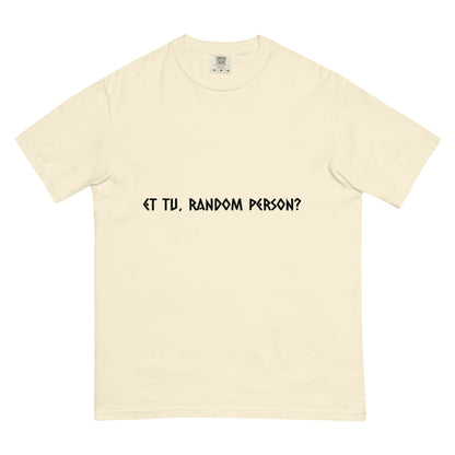 Unisex garment-dyed heavyweight ivory T-shirt from wayward.biz, featuring a casual fit and soft fabric front view.