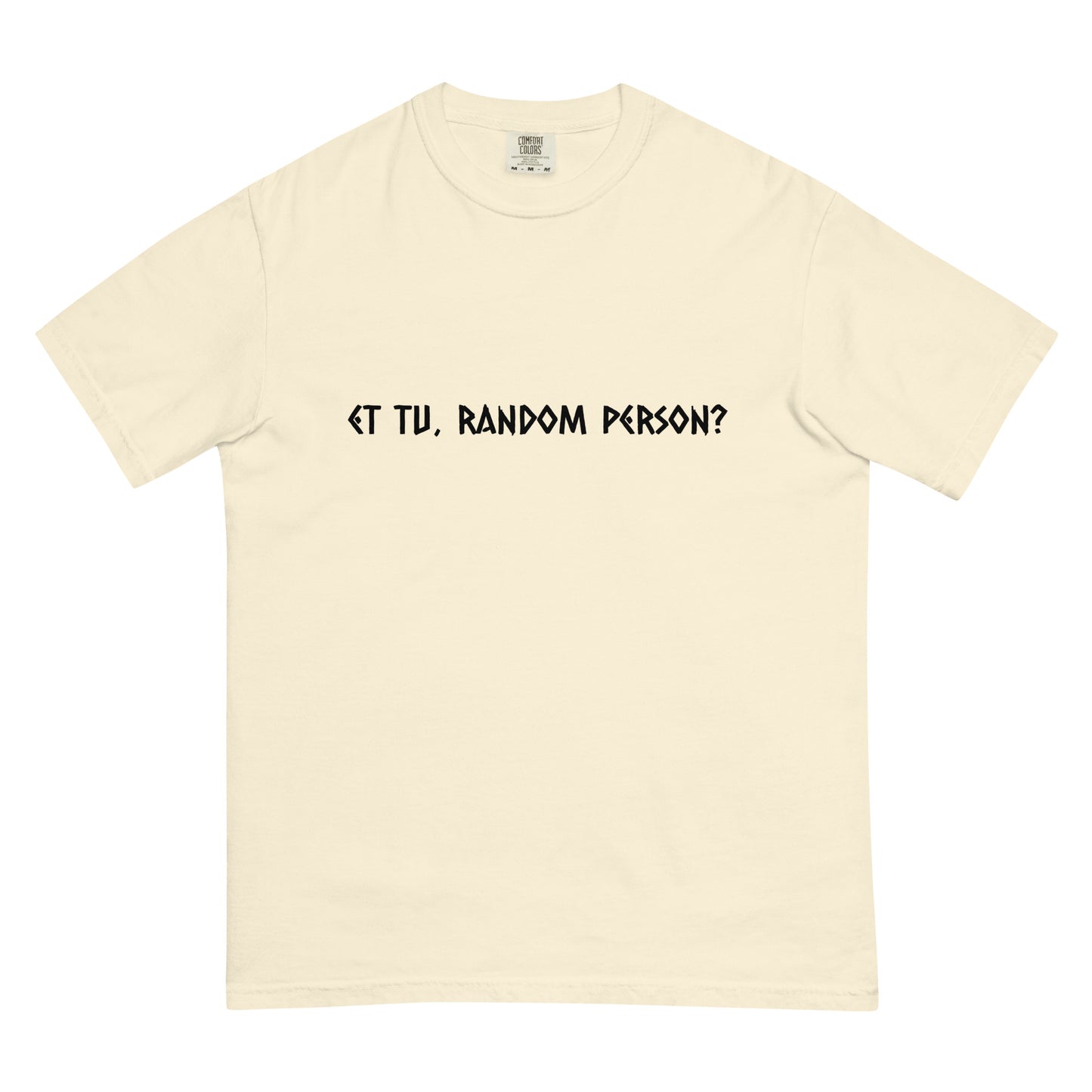 Unisex garment-dyed heavyweight ivory T-shirt by wayward.biz, front view showing soft fabric and casual fit.