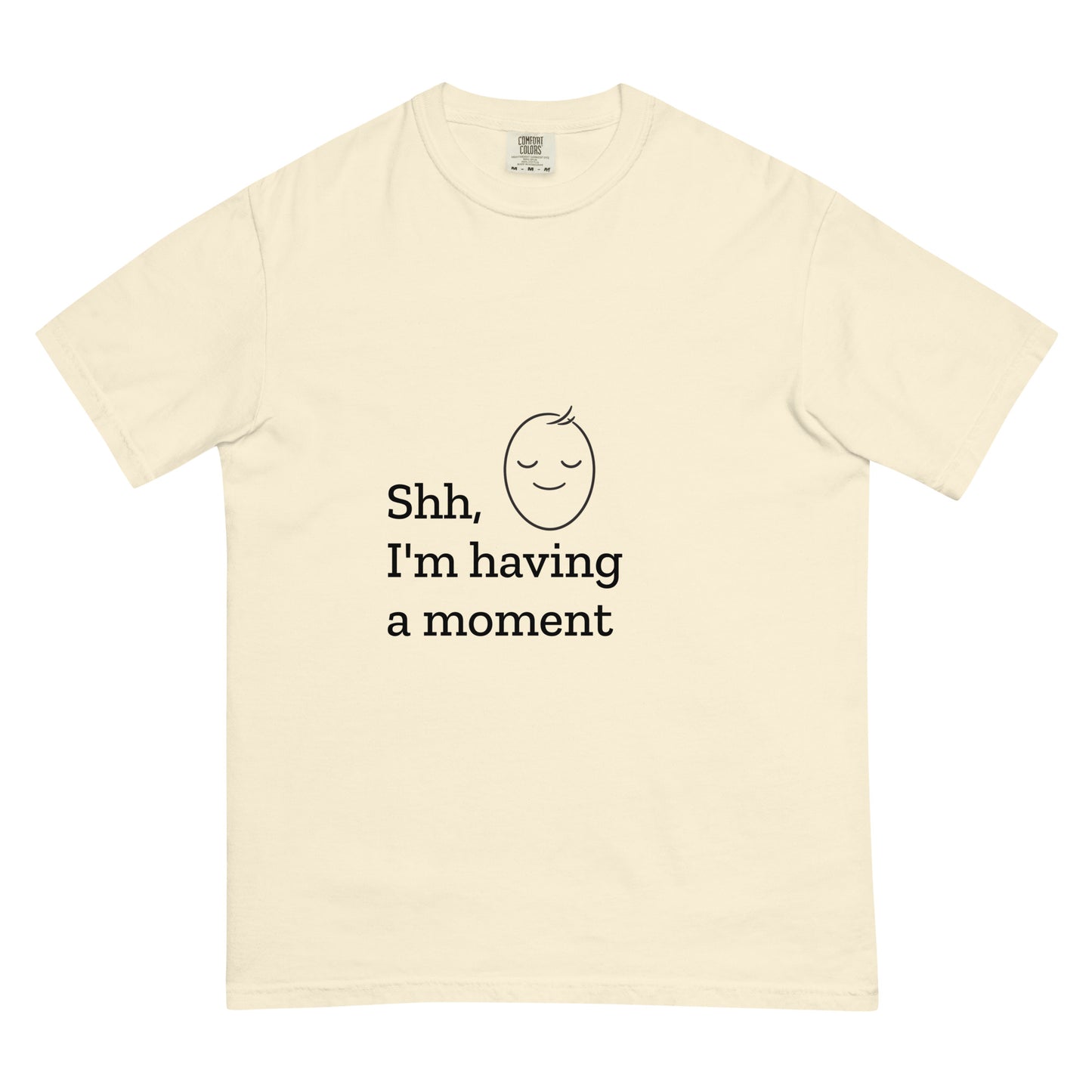 Unisex Wayward.biz heavyweight T-shirt in ivory, garment-dyed, with a front view showing soft fabric and casual fit.