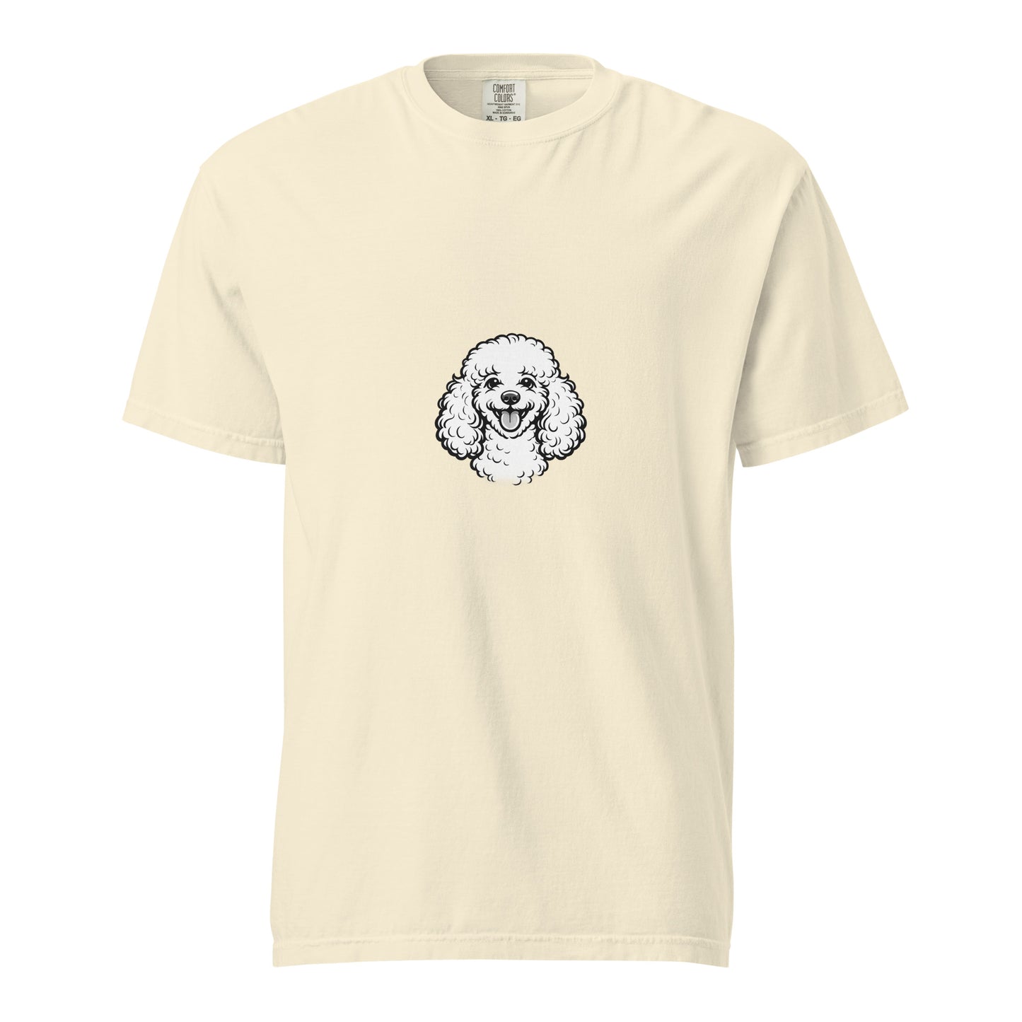 Unisex ivory garment-dyed heavyweight T-shirt featuring a casual fit and soft fabric, ideal for everyday wear.