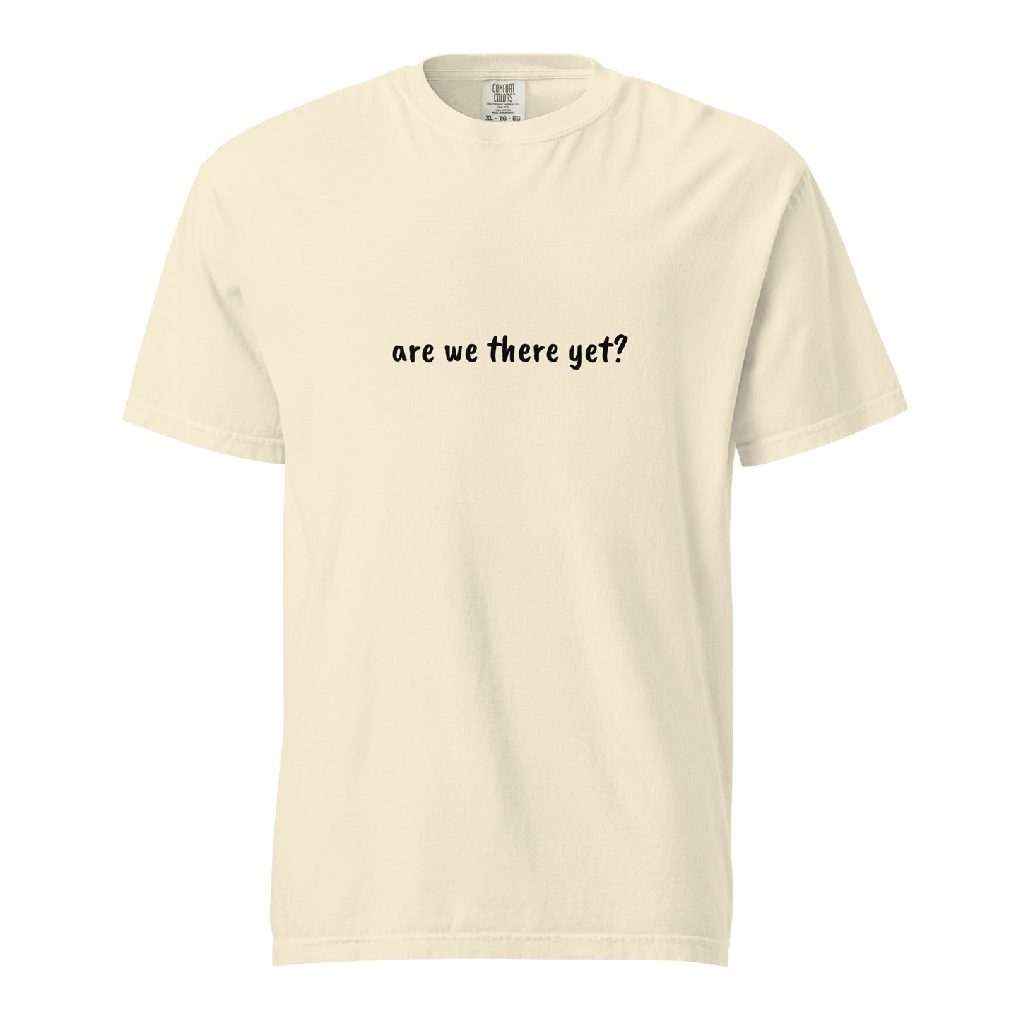 Unisex garment-dyed heavyweight ivory T-shirt from Wayward.biz, front view showing soft fabric and casual fit.