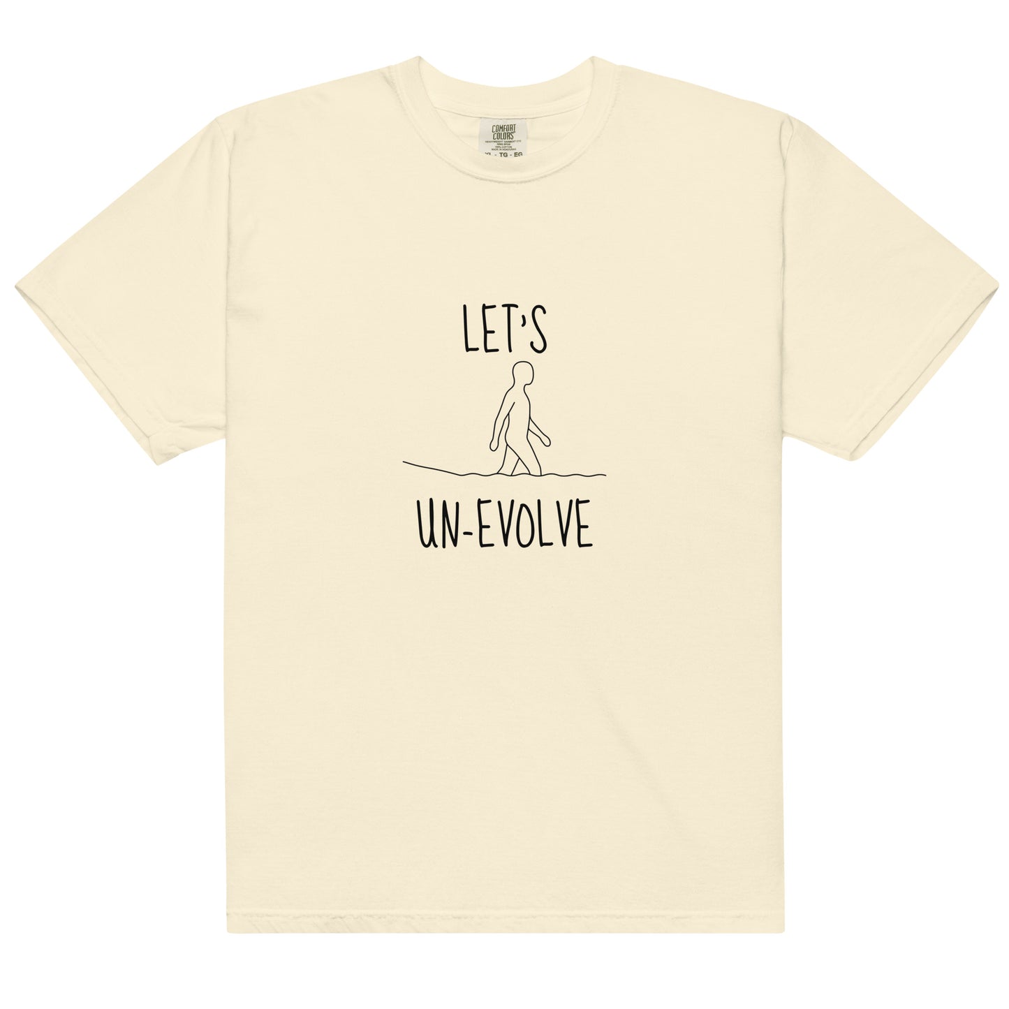 Unisex ivory garment-dyed heavyweight T-shirt by wayward.biz, front view showing soft, durable fabric and classic fit.