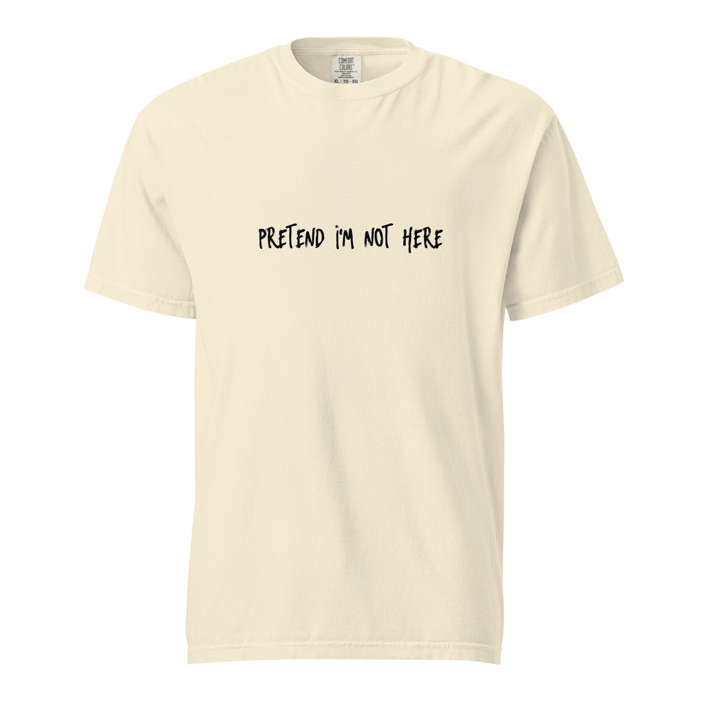 Unisex garment-dyed heavyweight ivory T-shirt from wayward.biz, front view showing soft fabric and relaxed fit.