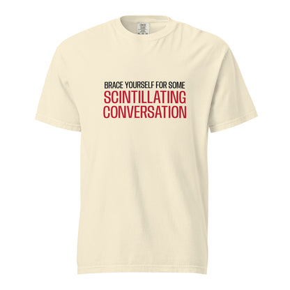 Unisex ivory garment-dyed heavyweight T-shirt by wayward.biz, front view showing soft fabric and classic fit.