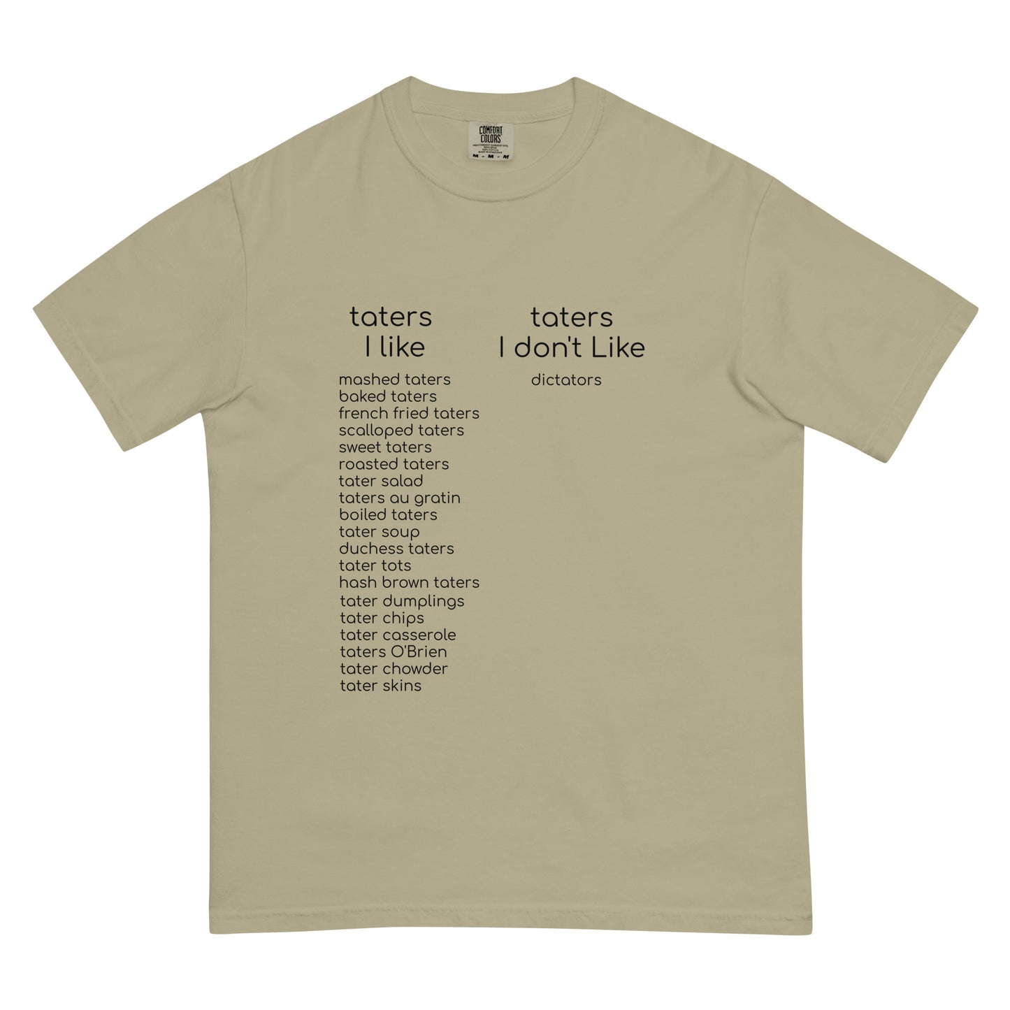 Unisex garment-dyed heavyweight khaki T-shirt by wayward.biz, front view showcasing soft fabric and casual style.