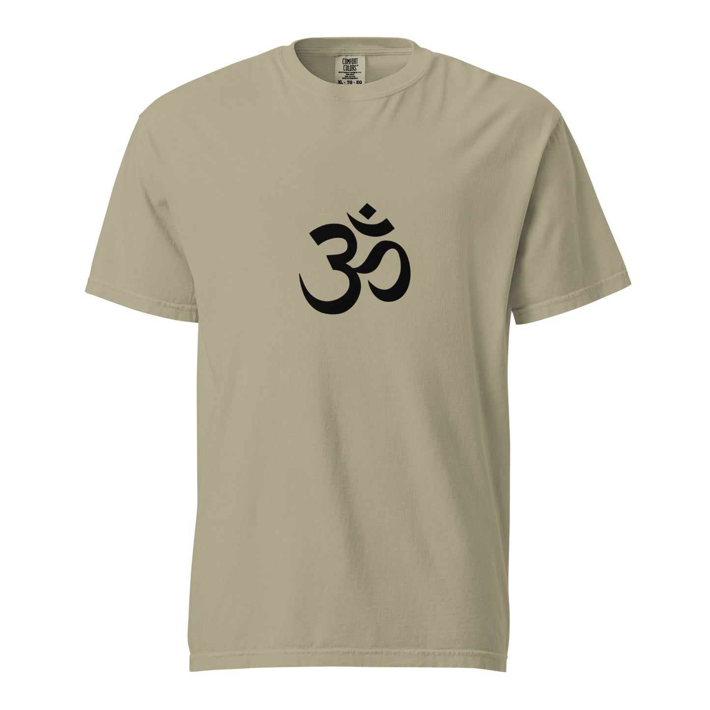 Unisex garment-dyed heavyweight khaki T-shirt by Wayward.biz, front view showing soft fabric and classic fit.
