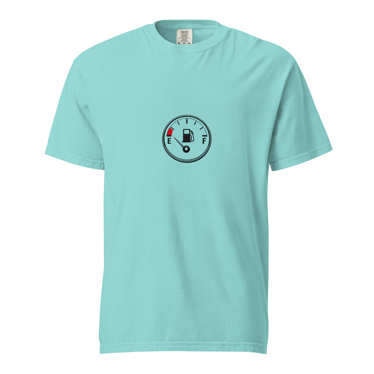 Unisex garment-dyed heavyweight T-shirt in lagoon blue by wayward.biz, front view showing soft fabric and casual fit.