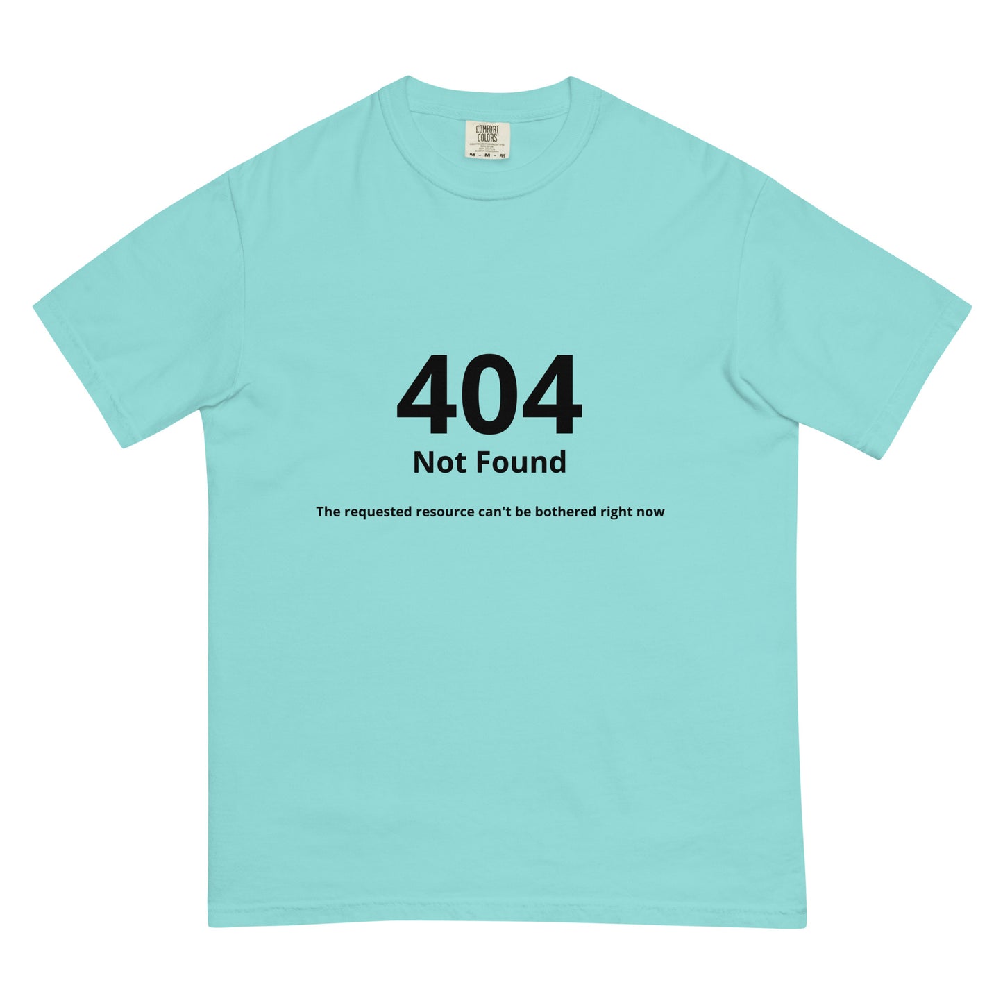 Unisex garment-dyed heavyweight T-shirt in lagoon blue by wayward.biz, front view showing soft fabric and relaxed fit.
