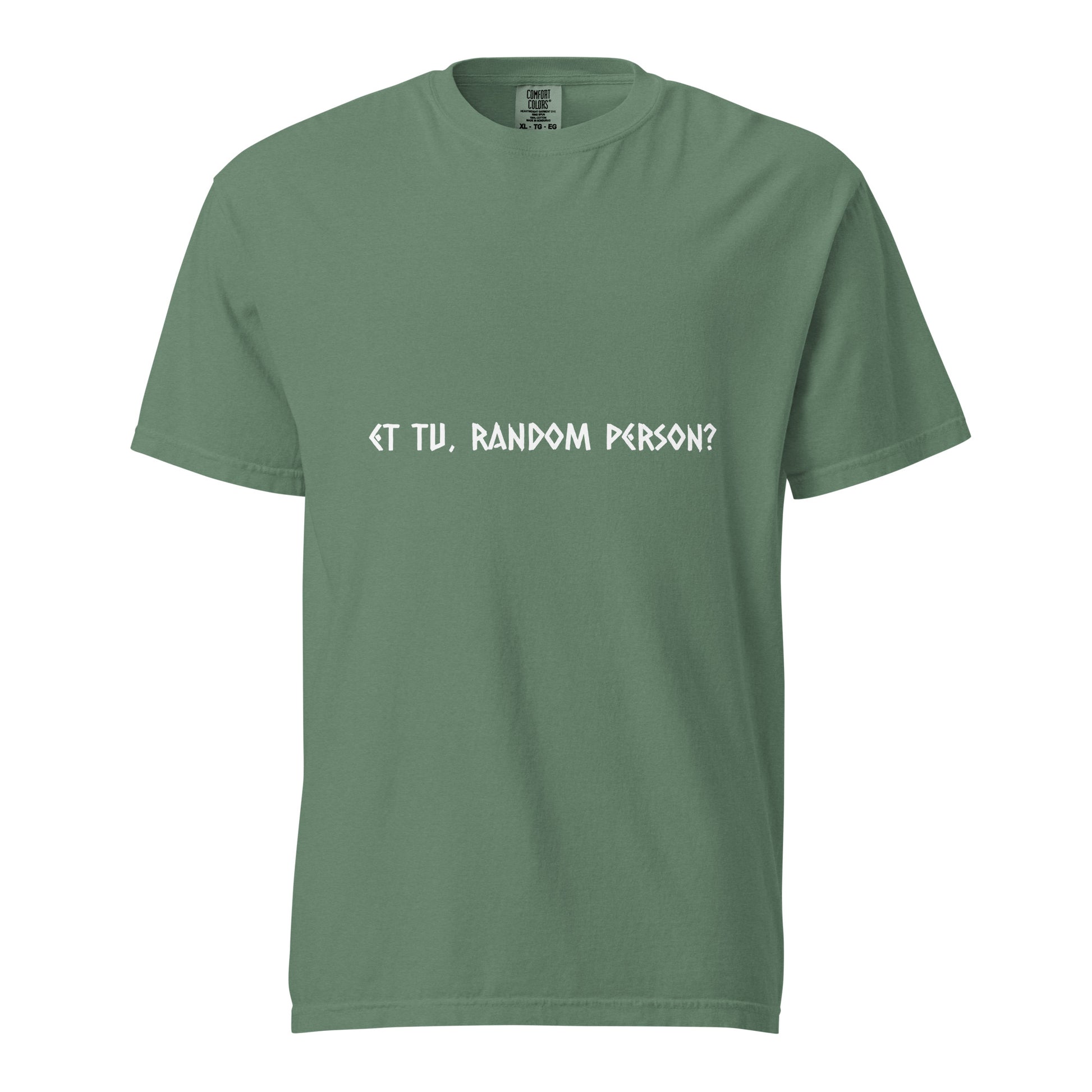 Unisex dark garment-dyed heavyweight T-shirt by wayward.biz with light green front, casual style and comfortable fit.