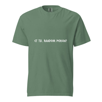 Unisex dark garment-dyed heavyweight T-shirt by wayward.biz with light green front, casual style and comfortable fit.