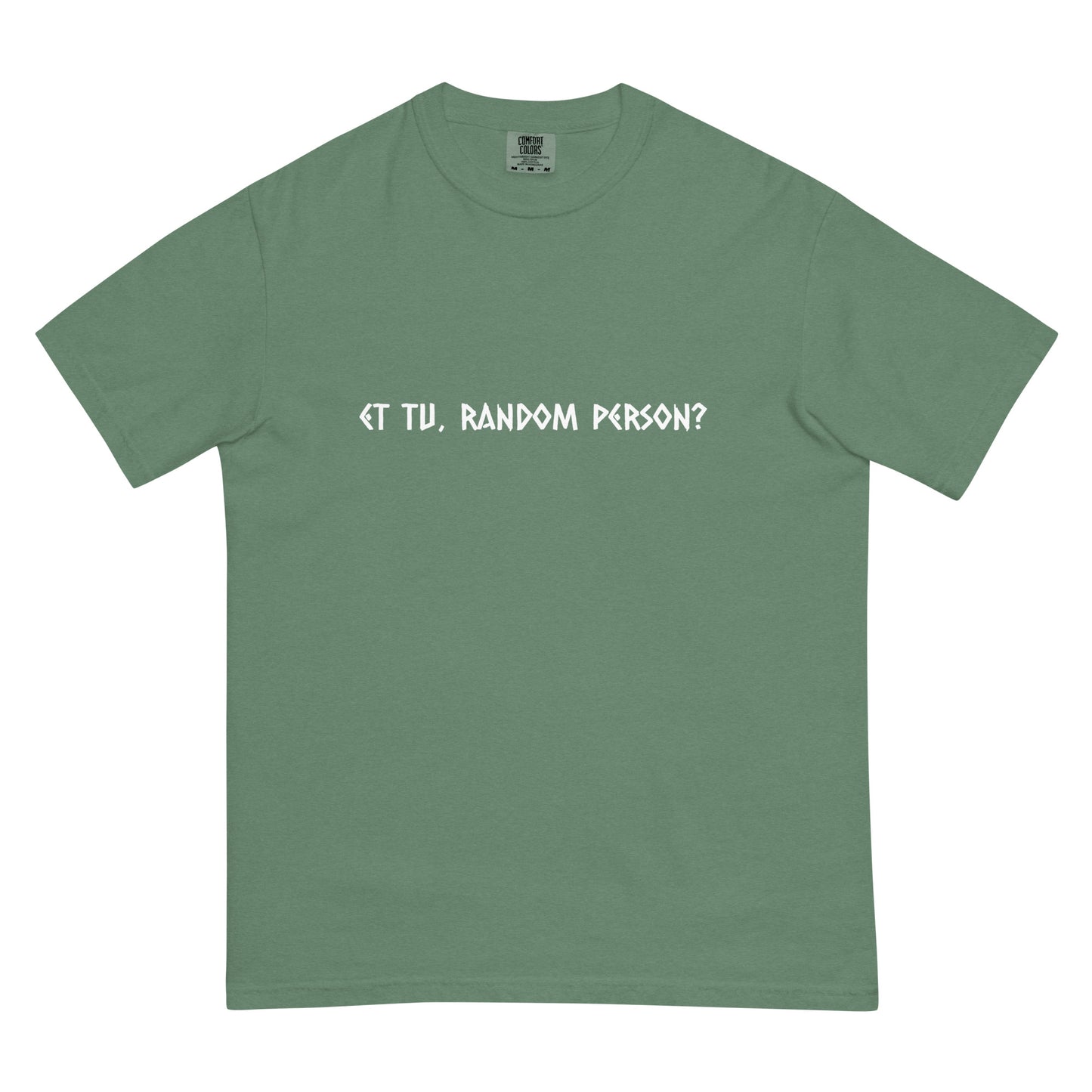 Light green unisex garment-dyed heavyweight T-shirt from wayward.biz, front view showing casual fit and soft fabric.
