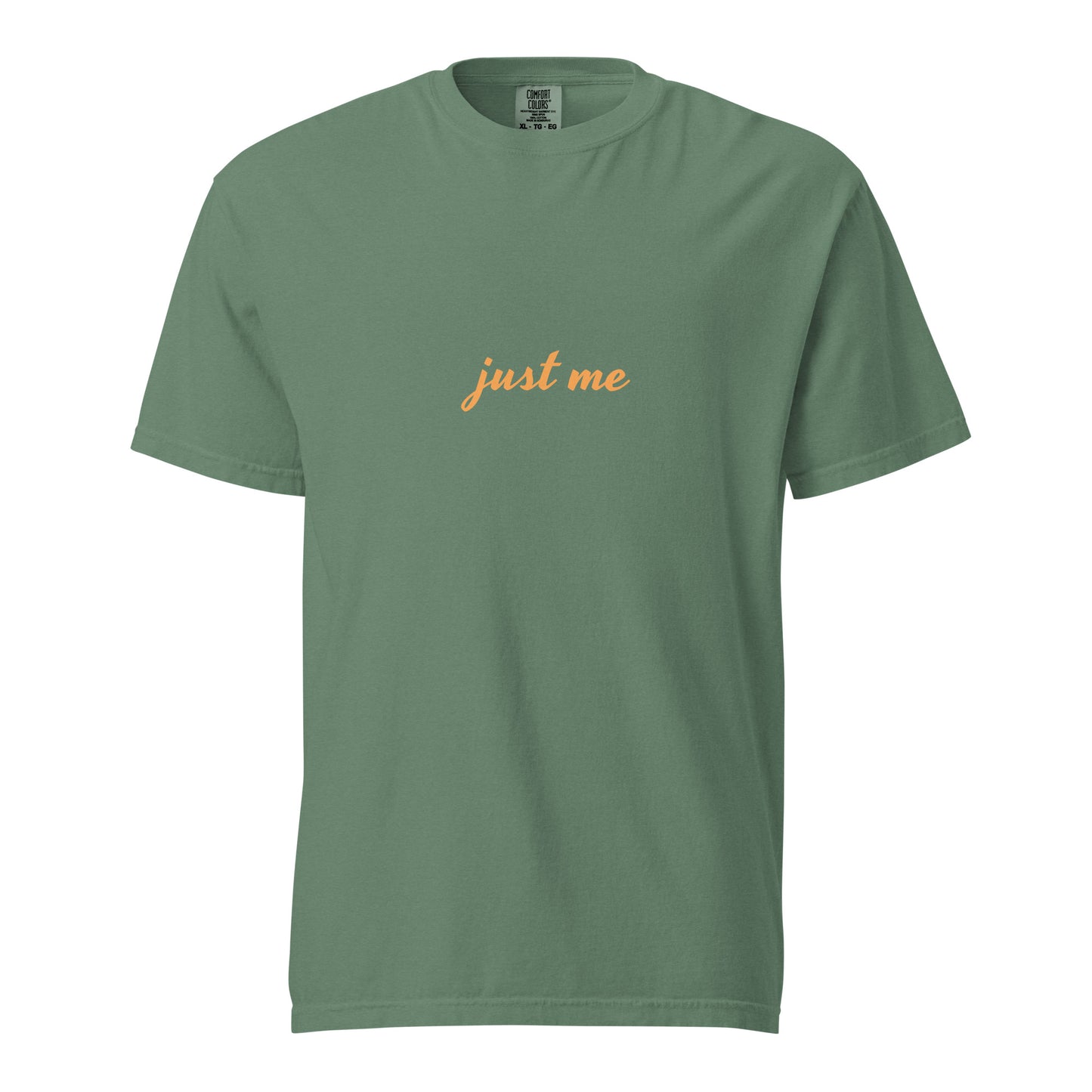 Light green unisex garment-dyed heavyweight T-shirt from wayward.biz, front view showing soft fabric and relaxed fit.
