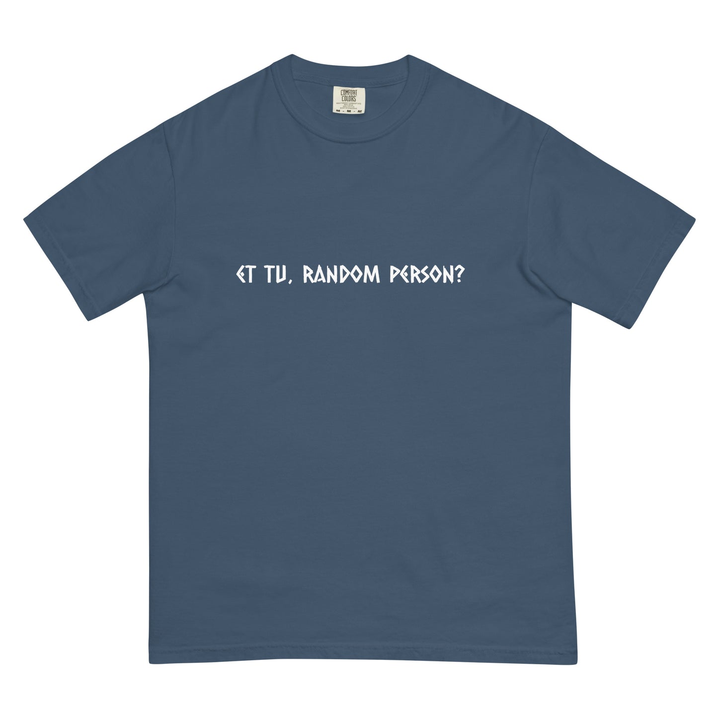 Unisex garment-dyed heavyweight T-shirt in dark midnight color, featuring a casual fit and soft fabric from wayward.biz.