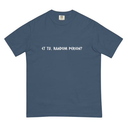 Unisex garment-dyed heavyweight T-shirt in dark midnight color, featuring a casual fit and soft fabric from wayward.biz.