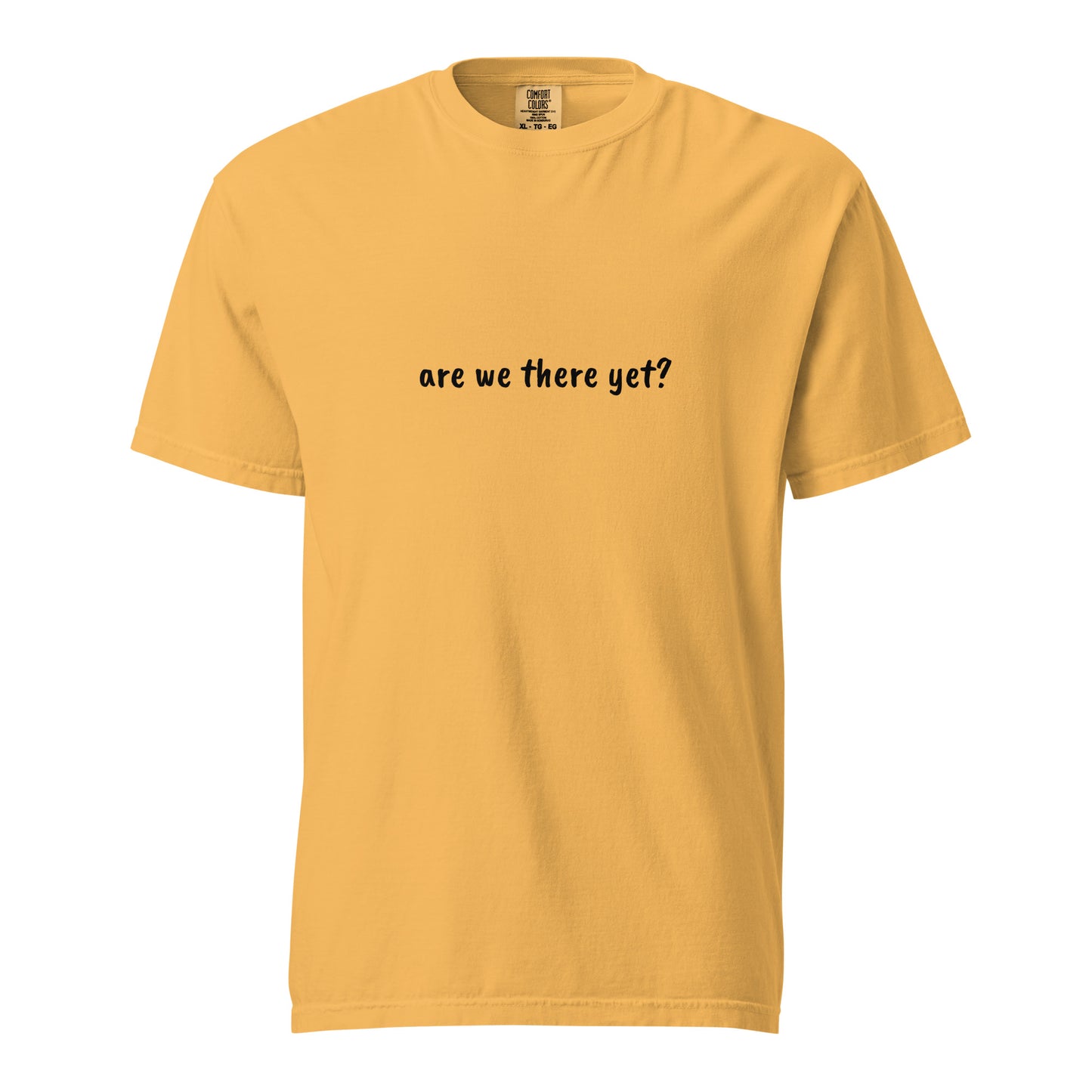 Unisex mustard heavyweight garment-dyed T-shirt from Wayward.biz, front view showing soft fabric and classic fit.