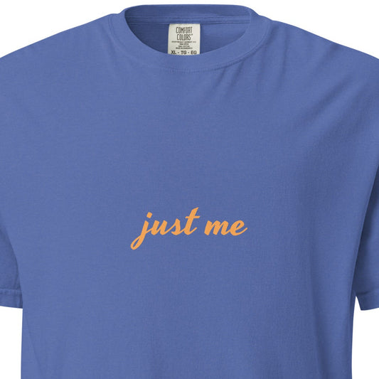 Unisex garment-dyed heavyweight T-shirt in mystic blue, featuring a classic fit and soft, durable fabric from wayward.biz.
