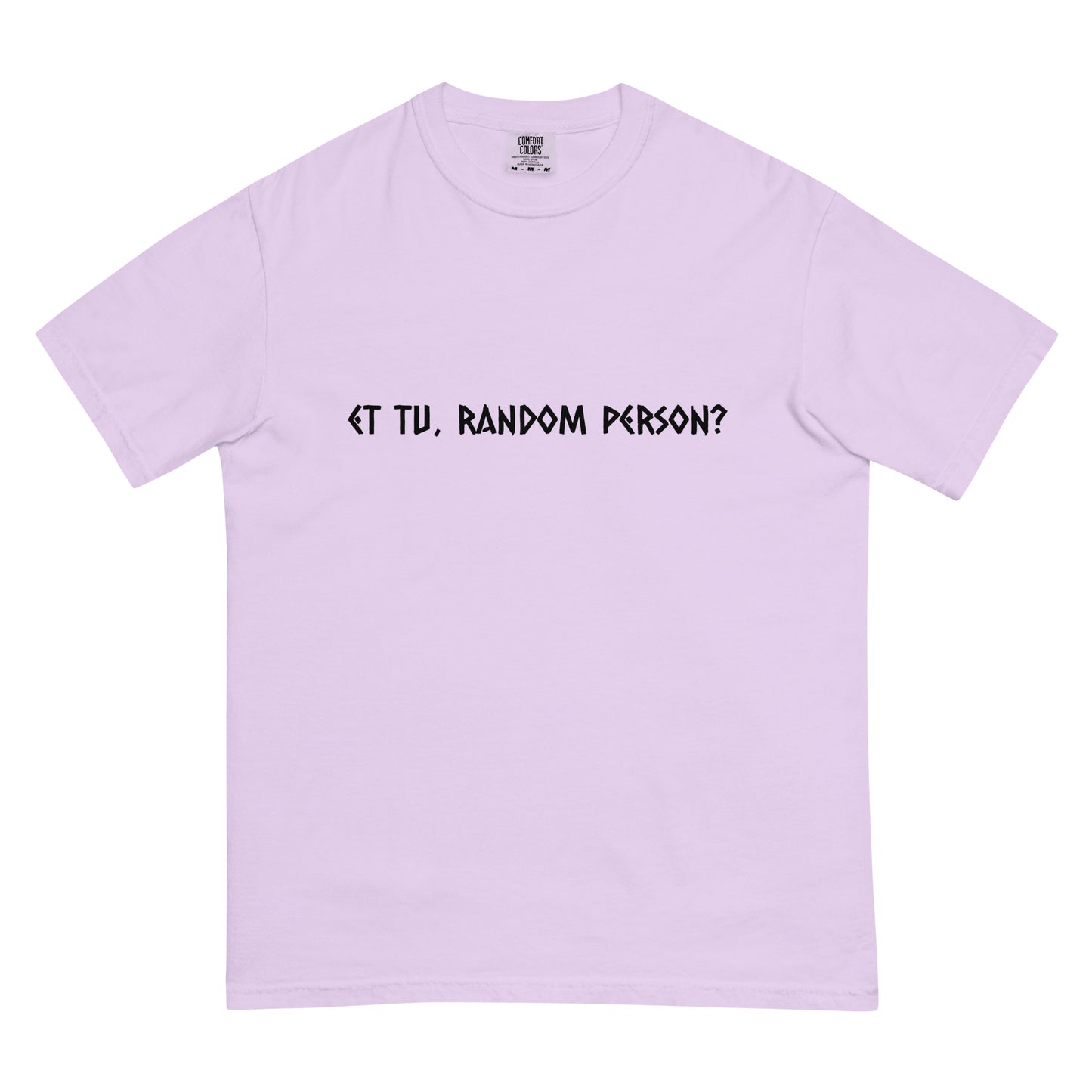 Light orchid unisex garment-dyed heavyweight T-shirt from wayward.biz, front view showing soft fabric and relaxed fit.