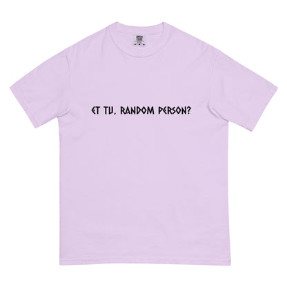 Light orchid unisex garment-dyed heavyweight T-shirt from wayward.biz, front view showing soft fabric and relaxed fit.