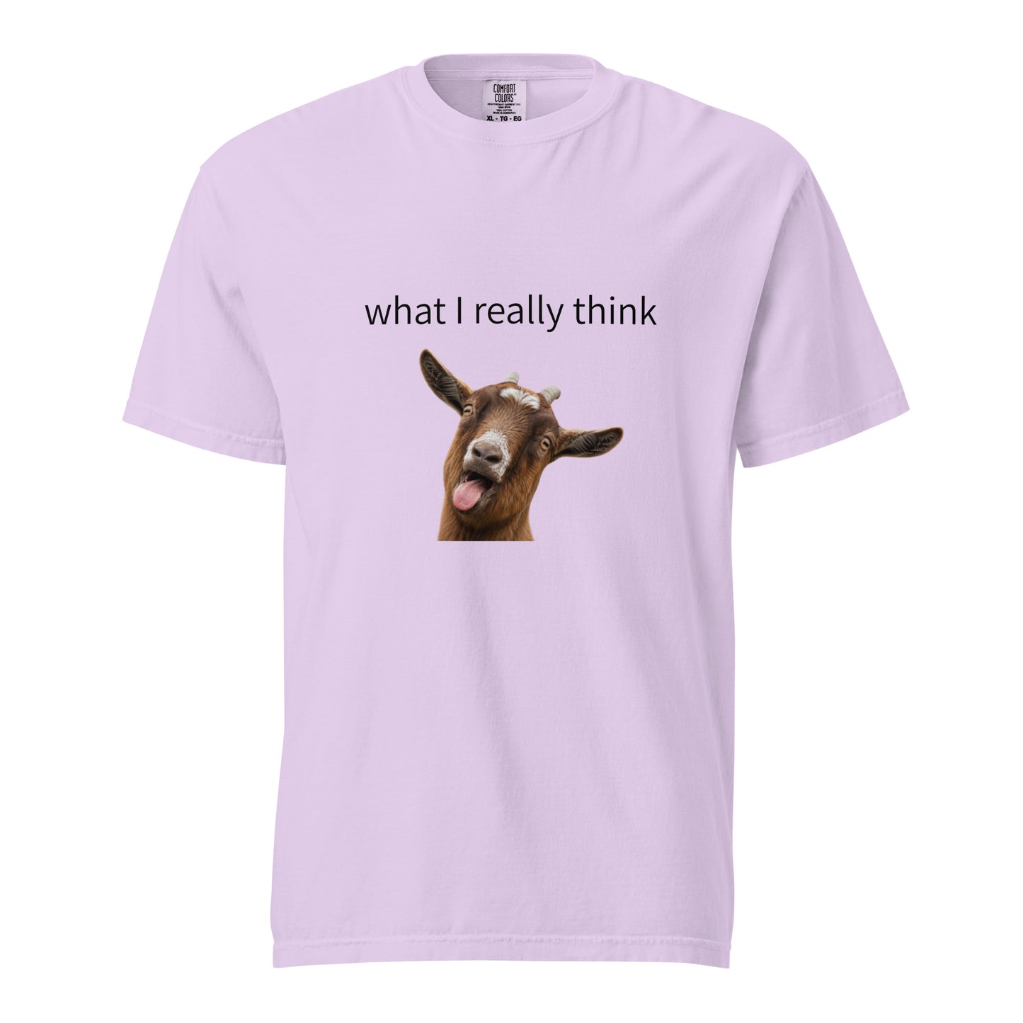 Unisex garment-dyed heavyweight T-shirt by wayward.biz in orchid color, showing the front view with a soft, casual fit.