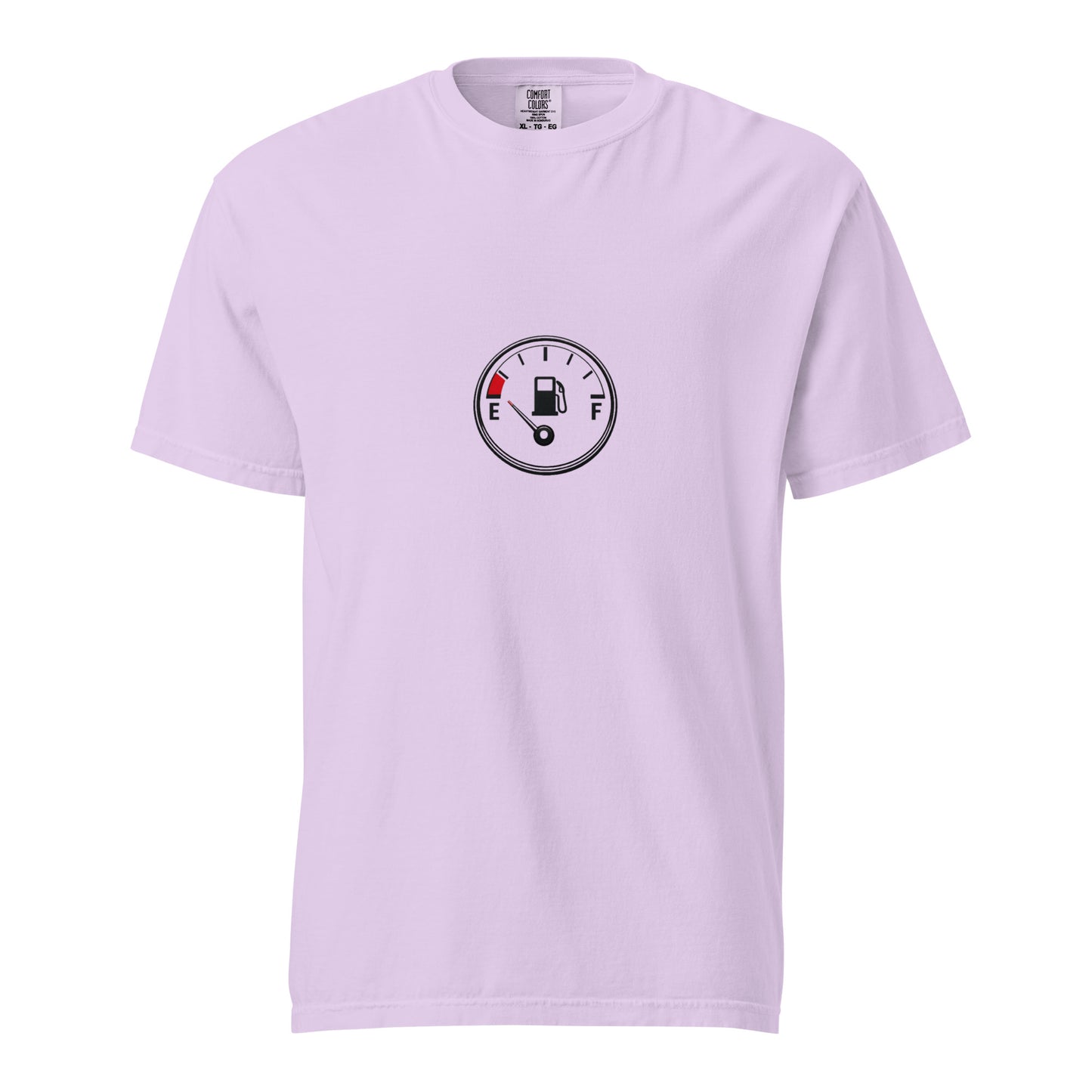 Unisex garment-dyed heavyweight T-shirt by wayward.biz in orchid color, front view showing soft fabric and relaxed fit.