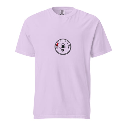 Unisex garment-dyed heavyweight T-shirt by wayward.biz in orchid color, front view showing soft fabric and relaxed fit.