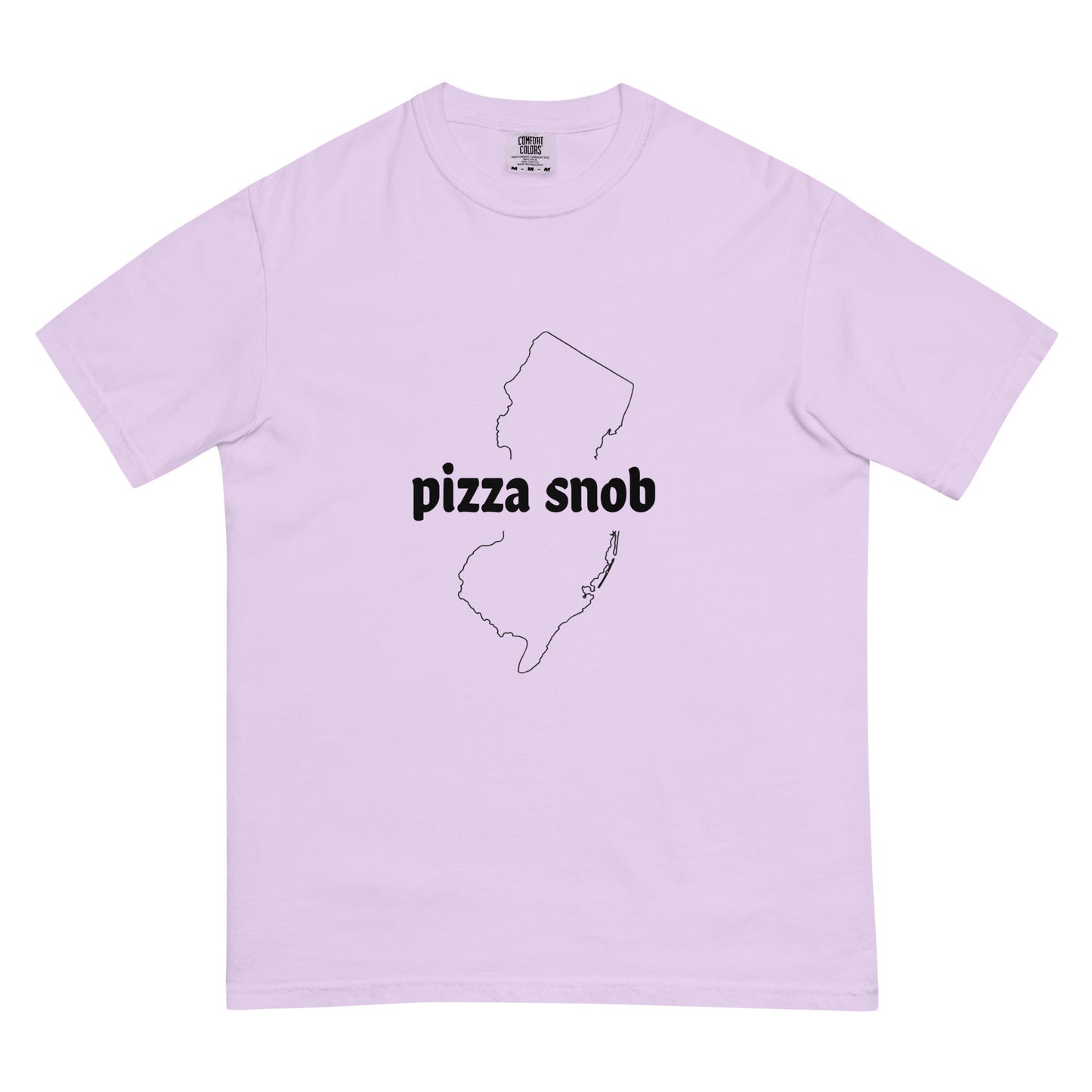 Unisex garment-dyed heavyweight T-shirt by Wayward.biz in orchid color, front view, soft fabric and comfortable fit.