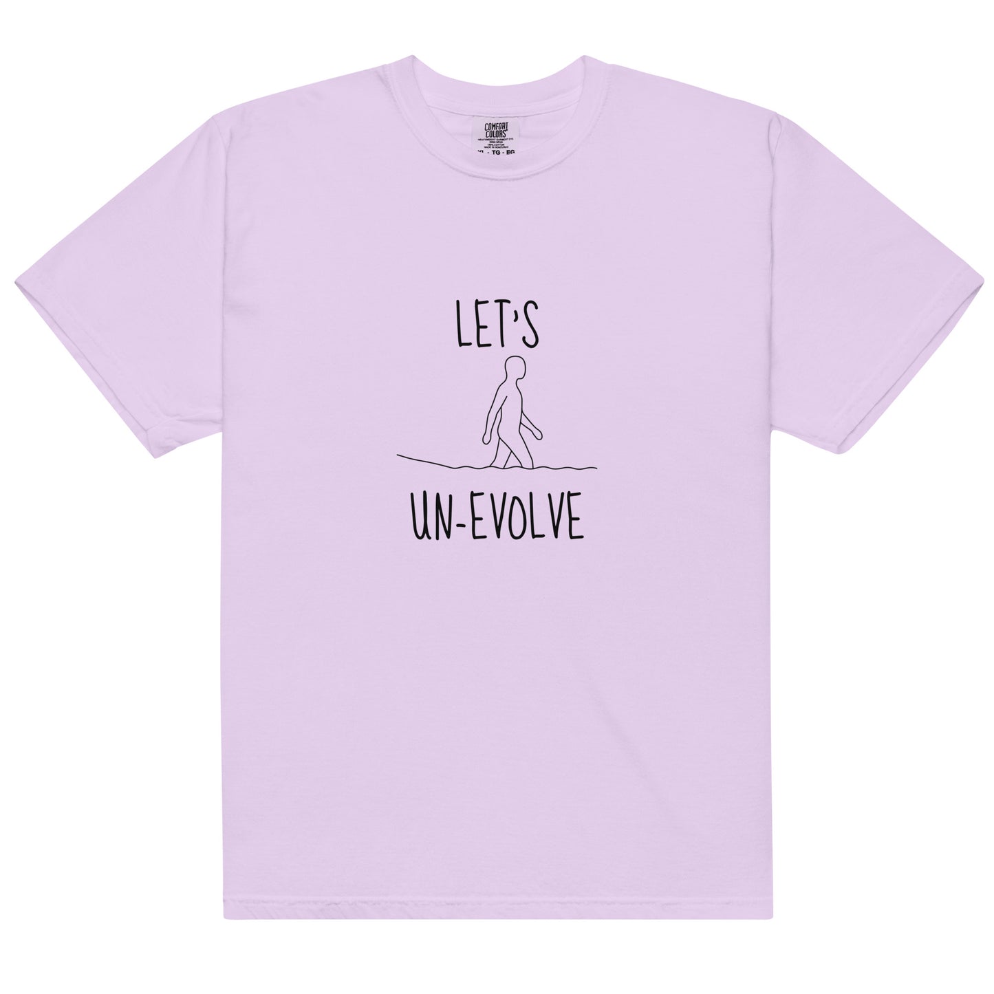 Unisex garment-dyed heavyweight t-shirt in orchid color by wayward.biz, front view showing soft fabric and relaxed fit.