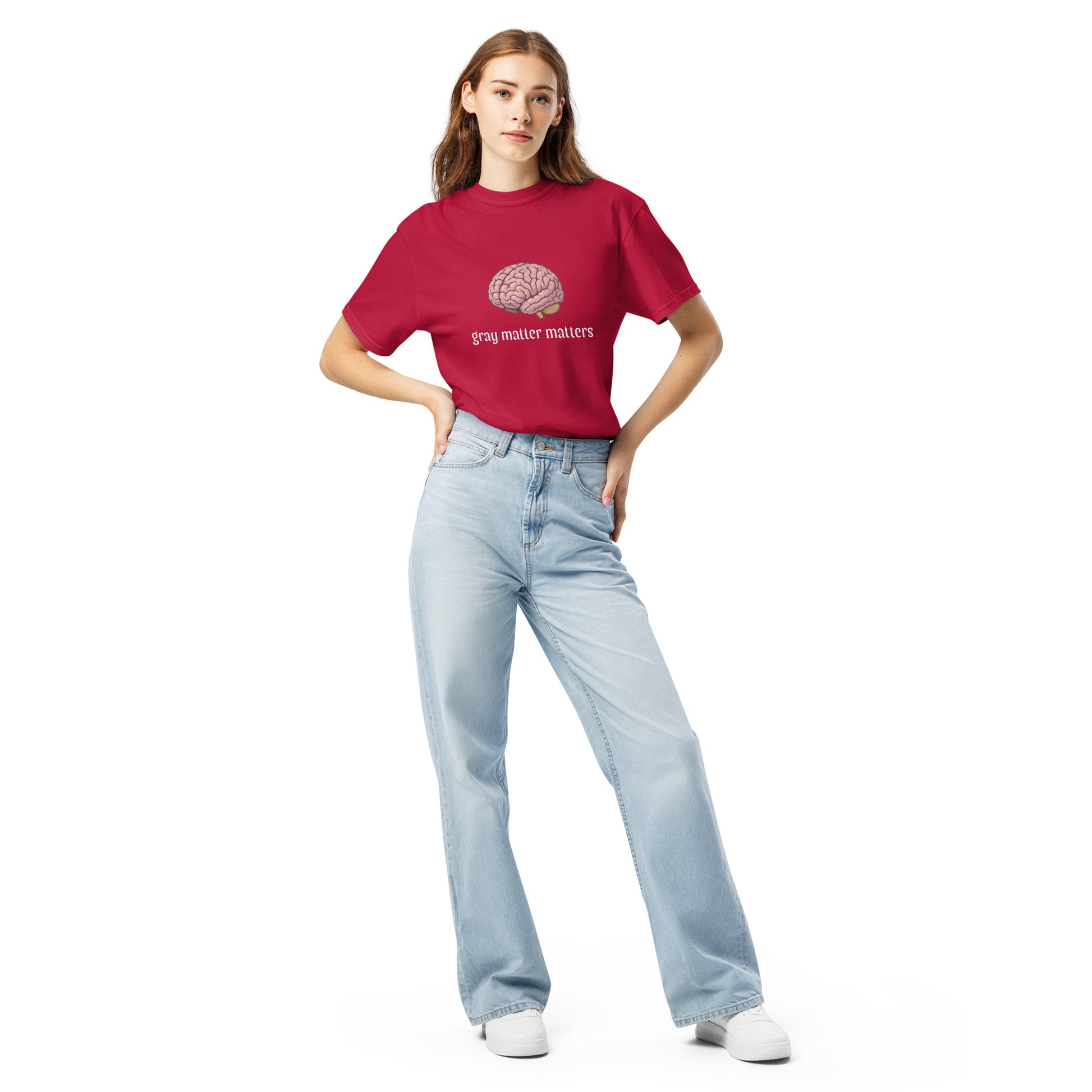 Unisex gray garment-dyed heavyweight t-shirt from Wayward.biz, dark gray color, front view showing soft fabric and classic fit.