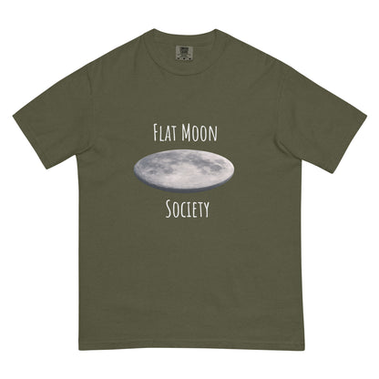 Unisex garment-dyed heavyweight T-shirt by Wayward.biz in dark sage, front view showing soft fabric and relaxed fit.
